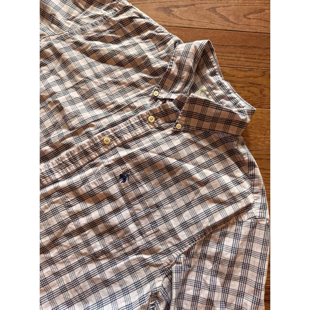 Brooks Brothers The Original Polo Shirt Short Sleeve Mens L Purple Checkered